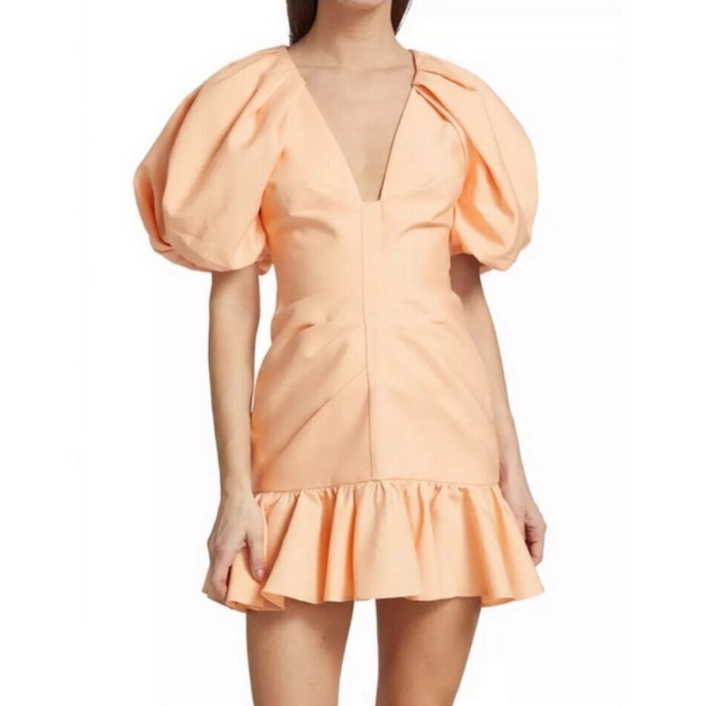 Acler Grove Ruched Minidress in Peach - size 6